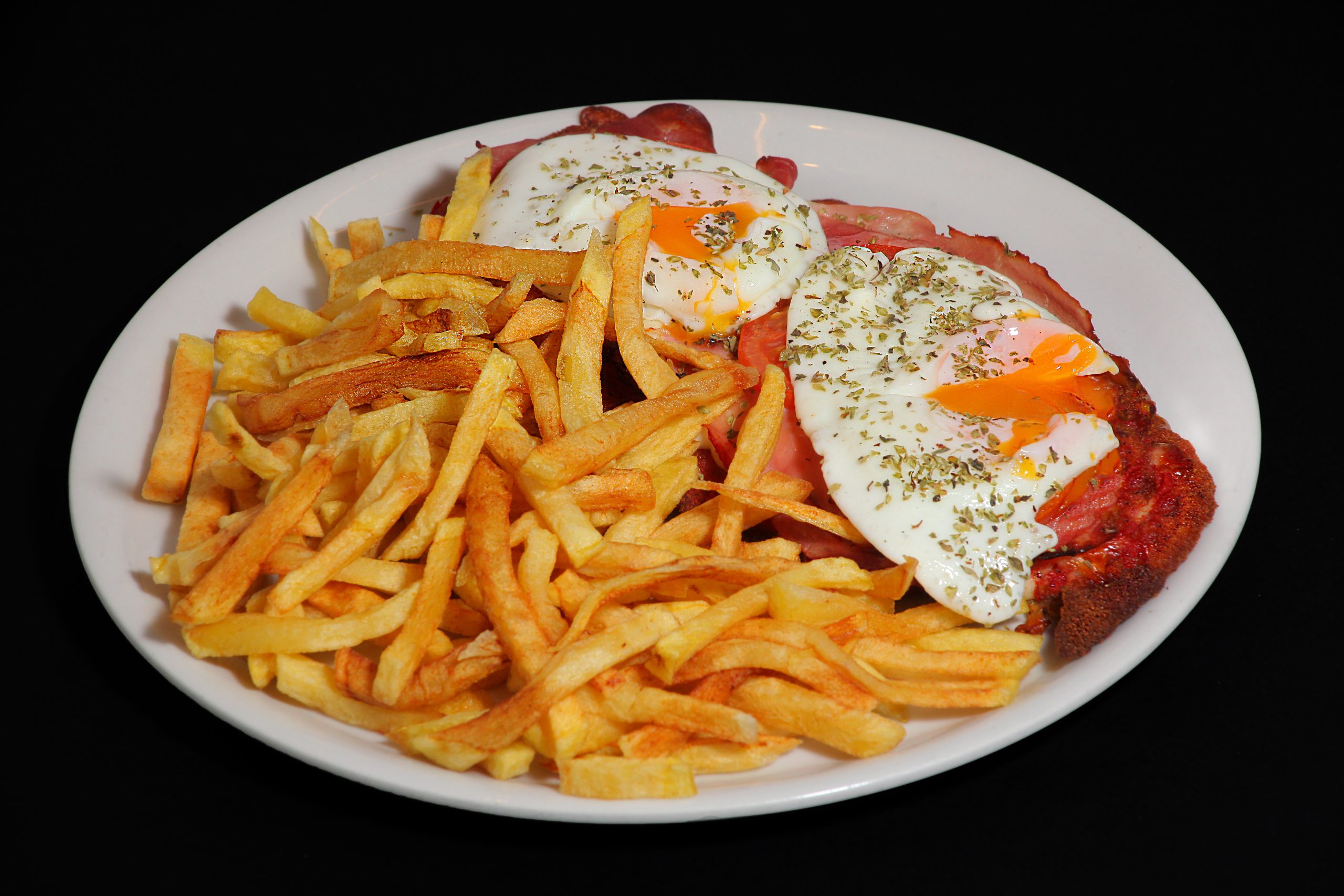 Milanesa con Huevos y Patatas